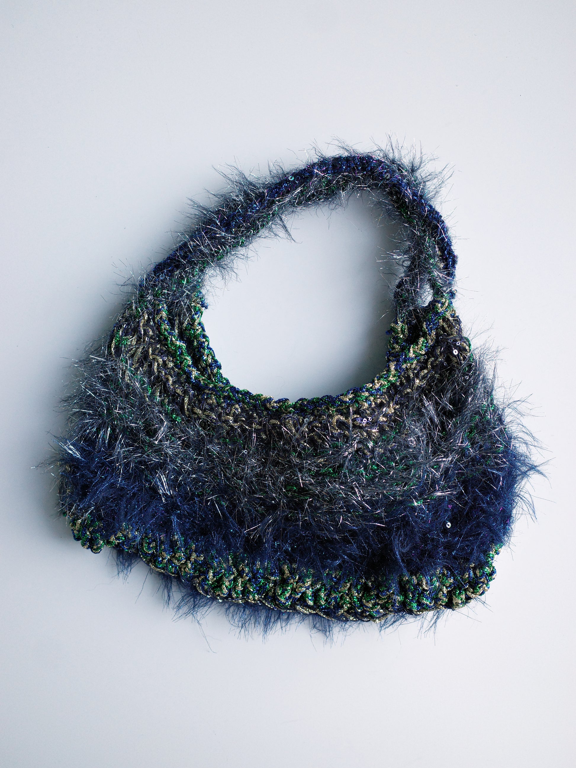 Cosmic Moss Crochet Shoulder Bag