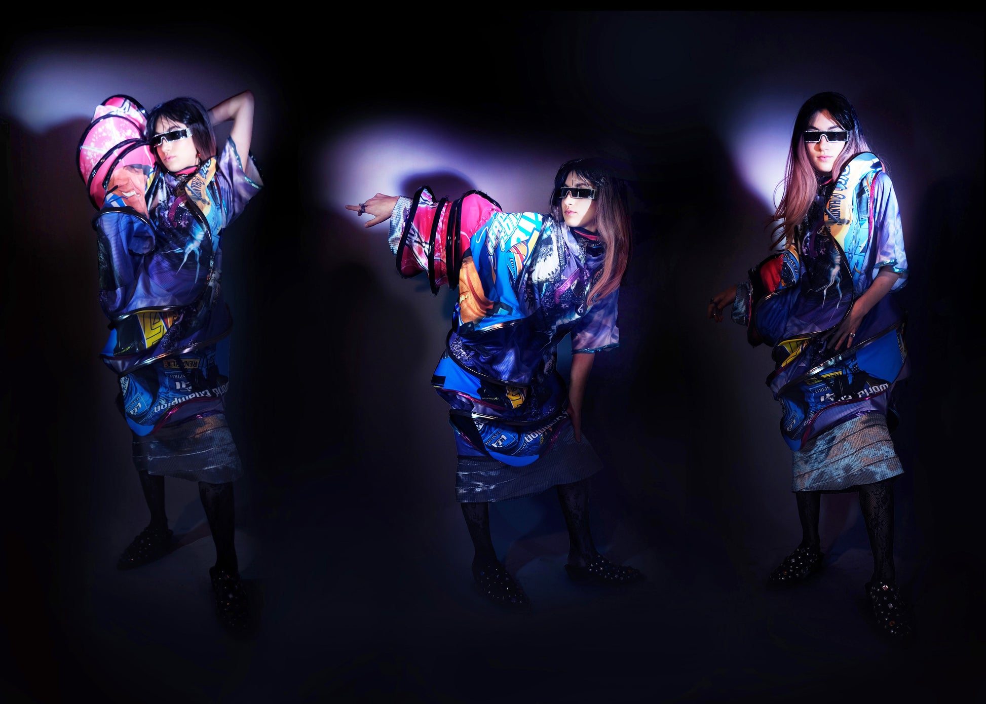 Orbit Collision Upcycled Spiral Dress