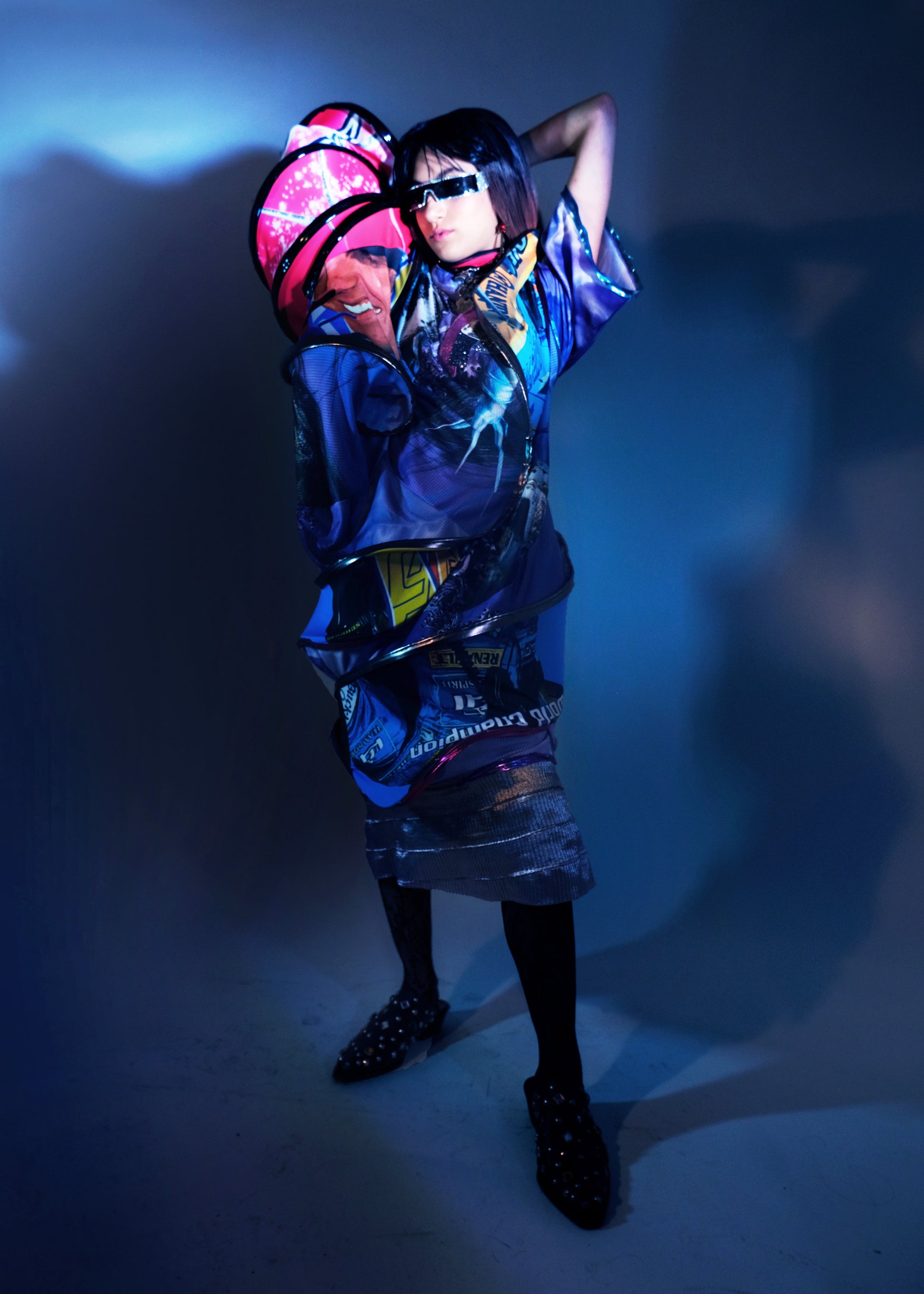 Orbit Collision Upcycled Spiral Dress