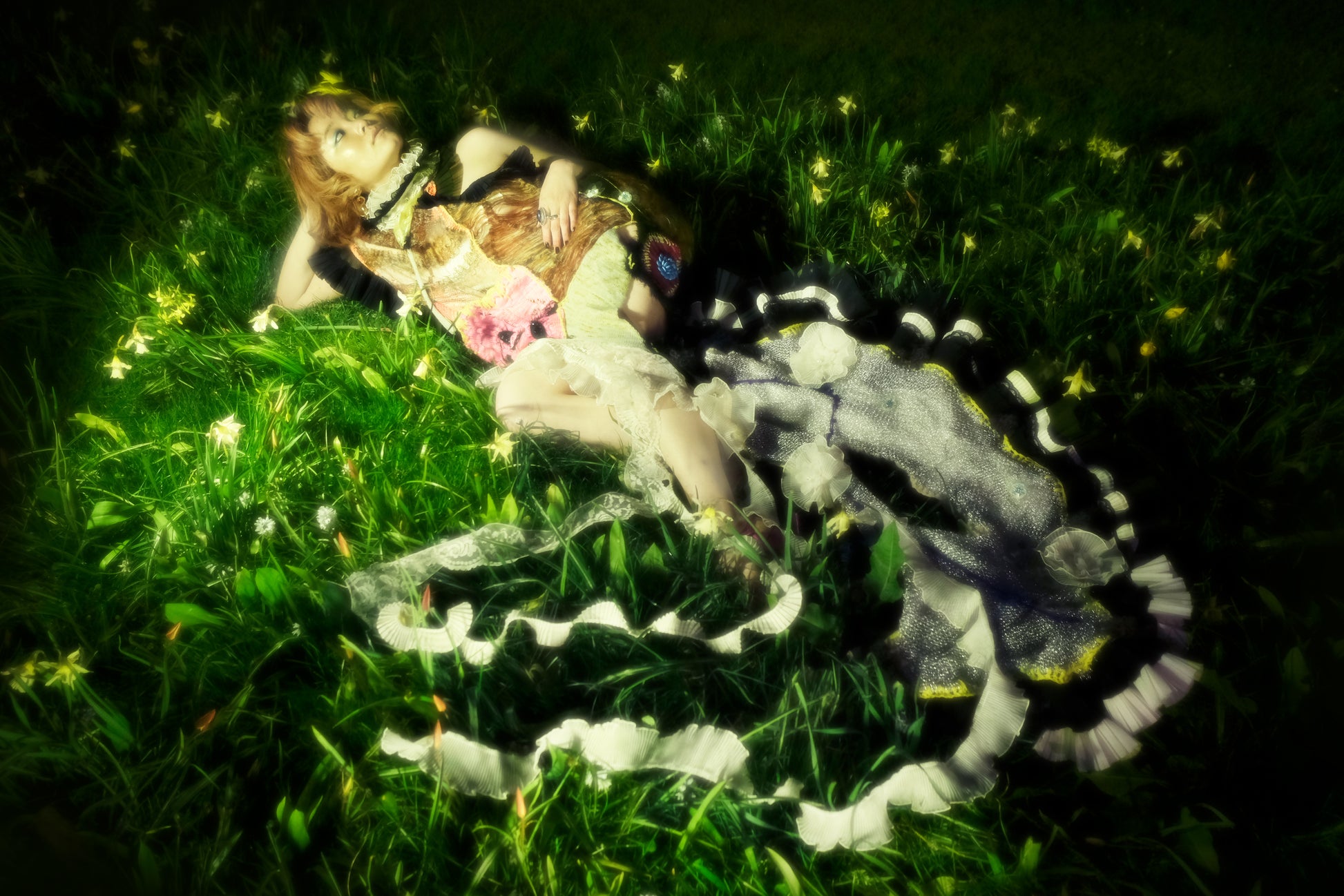 Hand-Knitted Multicolor Ruffles Dress