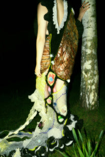 Hand-Knitted Multicolor Ruffles Dress