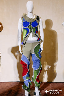 Circular Cut Deconstructed Jersey Trousers