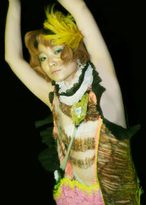 Hand-Knitted Multicolor Ruffles Dress