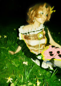 Hand-Knitted Multicolor Ruffles Dress