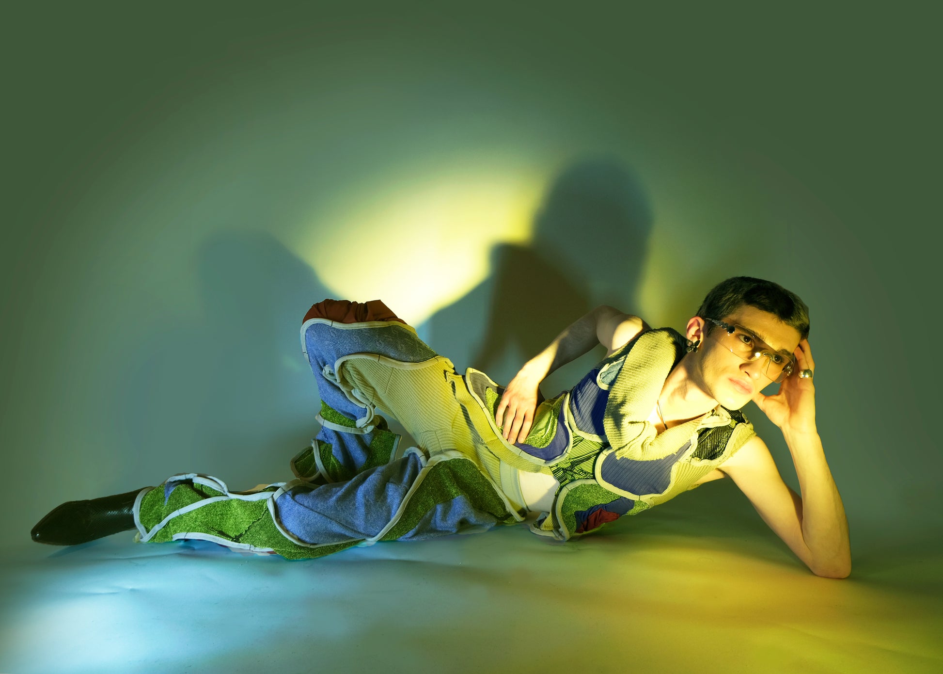 Circular Cut Deconstructed Jersey Trousers