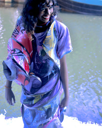 Orbit Collision Upcycled Spiral Dress