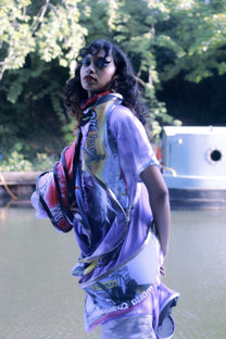 Orbit Collision Upcycled Spiral Dress