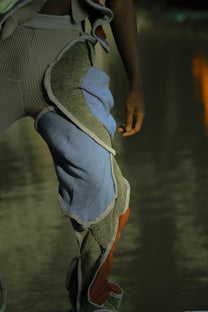 Circular Cut Deconstructed Jersey Trousers