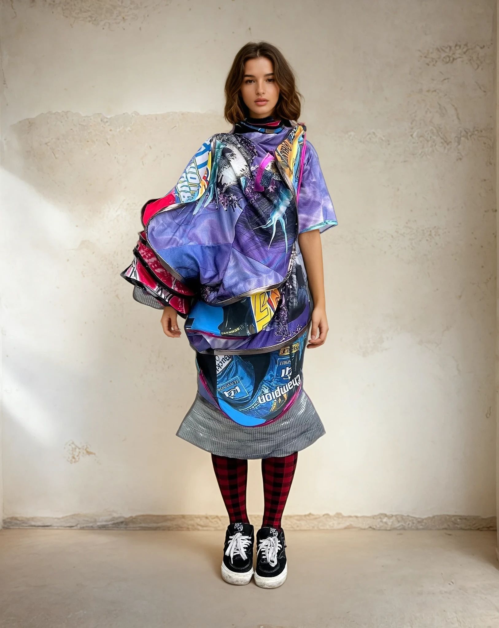 Orbit Collision Upcycled Spiral Dress