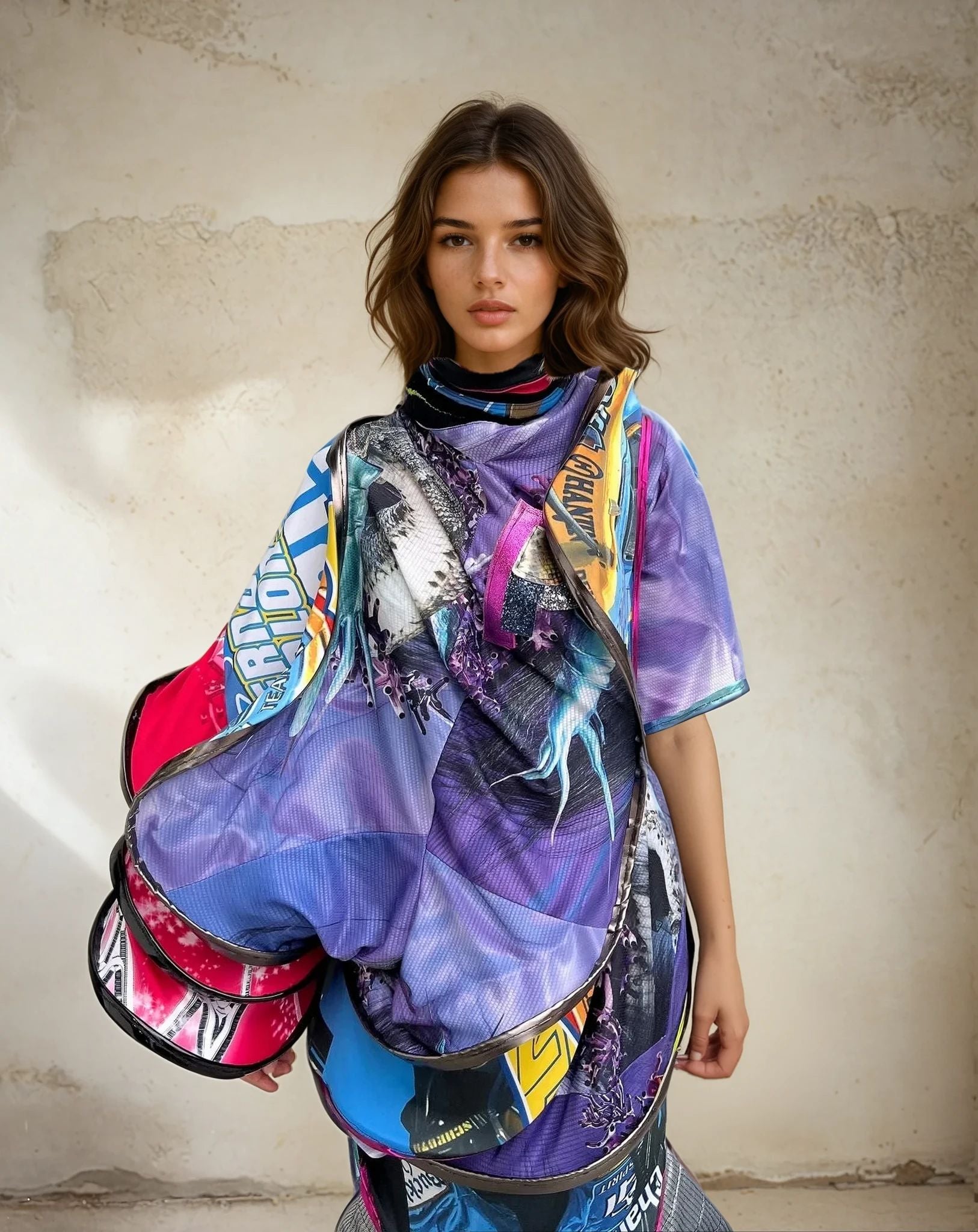 Orbit Collision Upcycled Spiral Dress