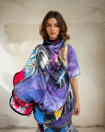 Orbit Collision Upcycled Spiral Dress