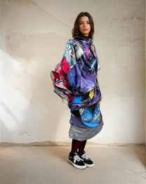 Orbit Collision Upcycled Spiral Dress