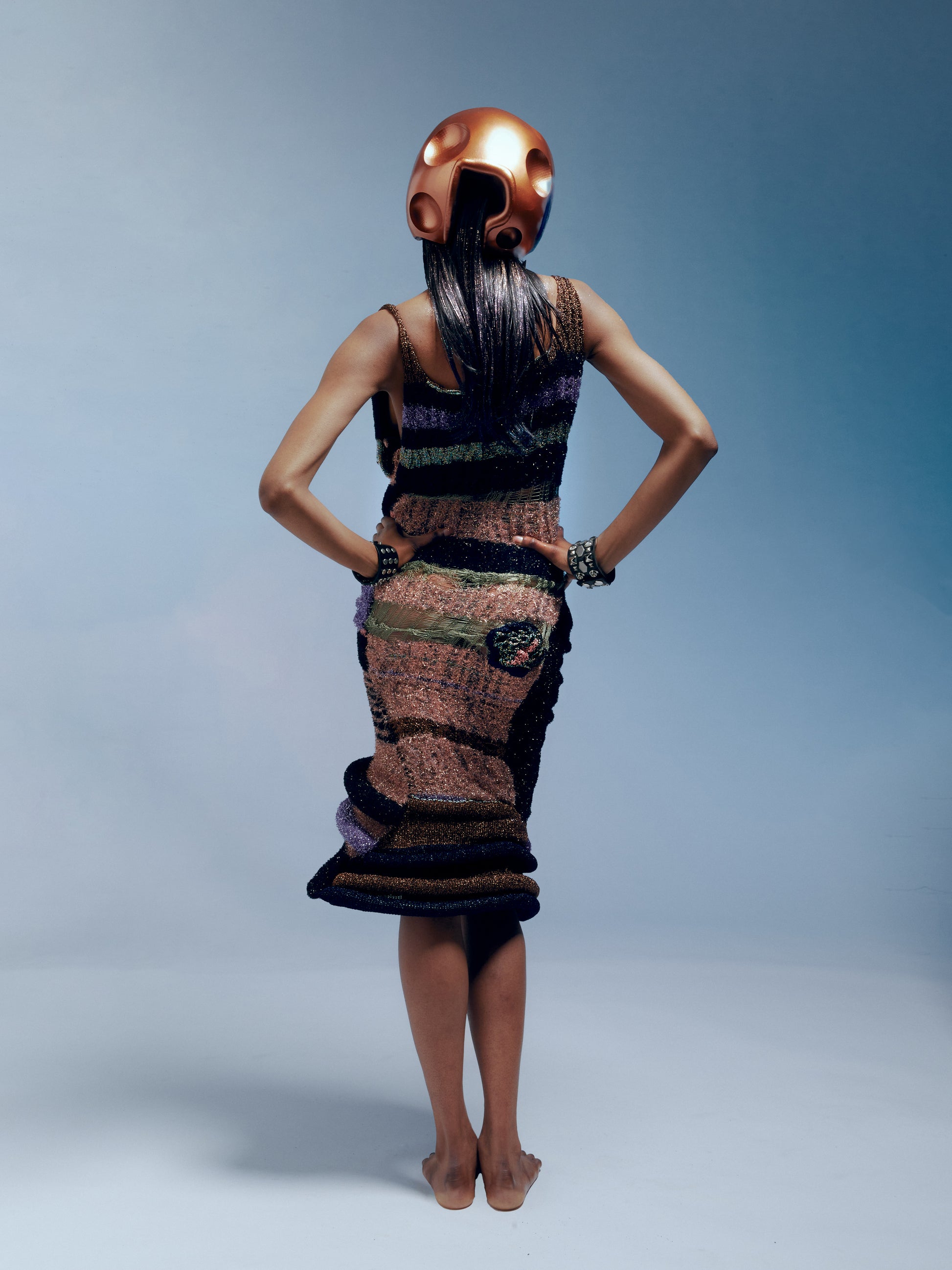 Cosmic Flora Hand-Knit Sculptural Dress