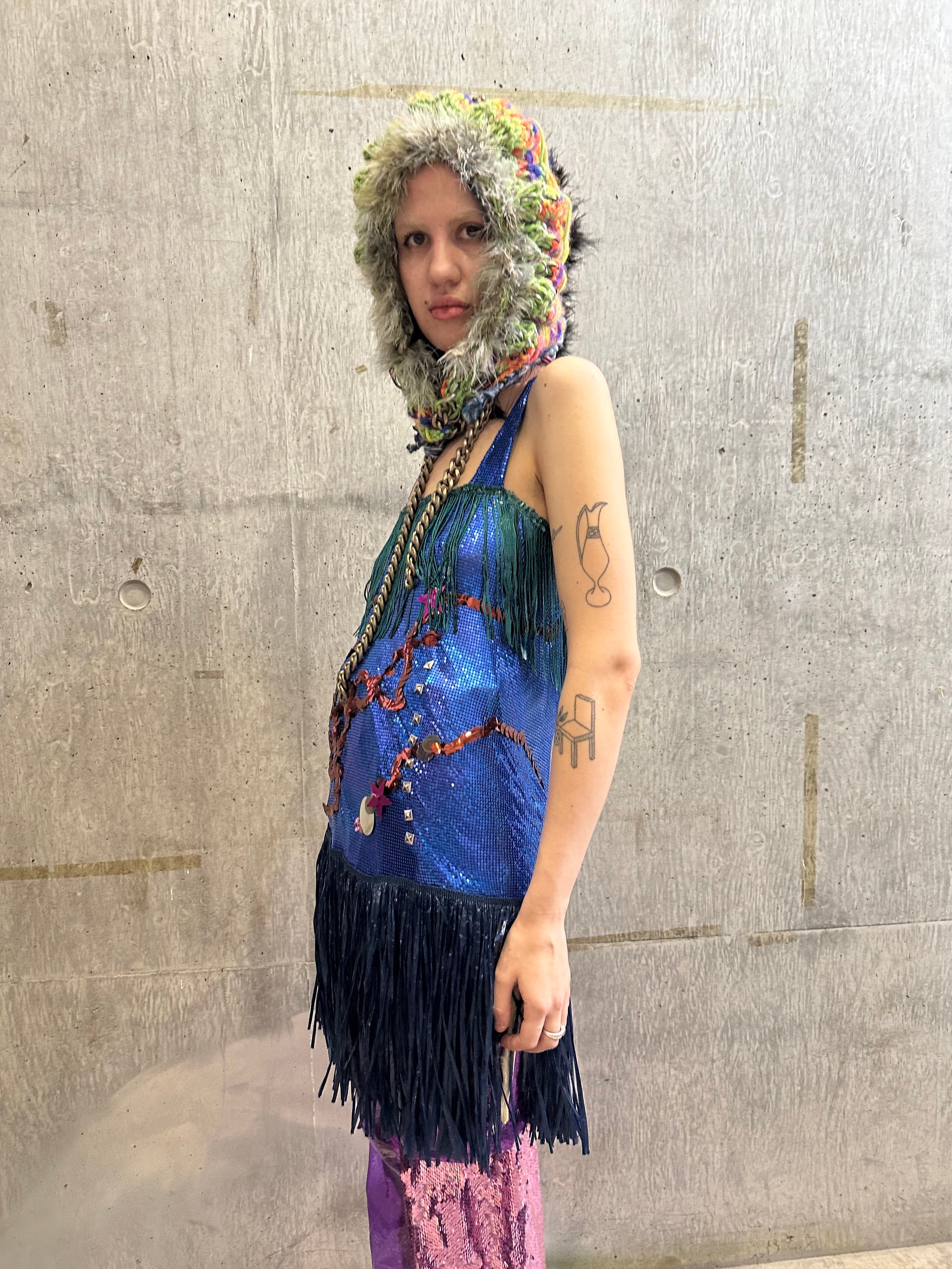 Cosmic Larva Crochet Hood