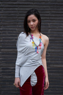 Cosmic Draped Silk Jersey Set