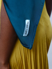 Gold Draped Silk Jersey Dress &amp; Metallic-Edged Hooded Cape Set