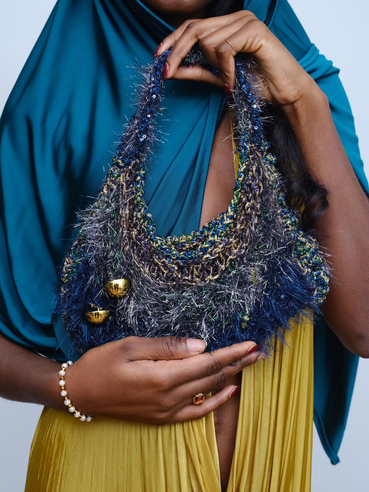 Cosmic Moss Crochet Shoulder Bag