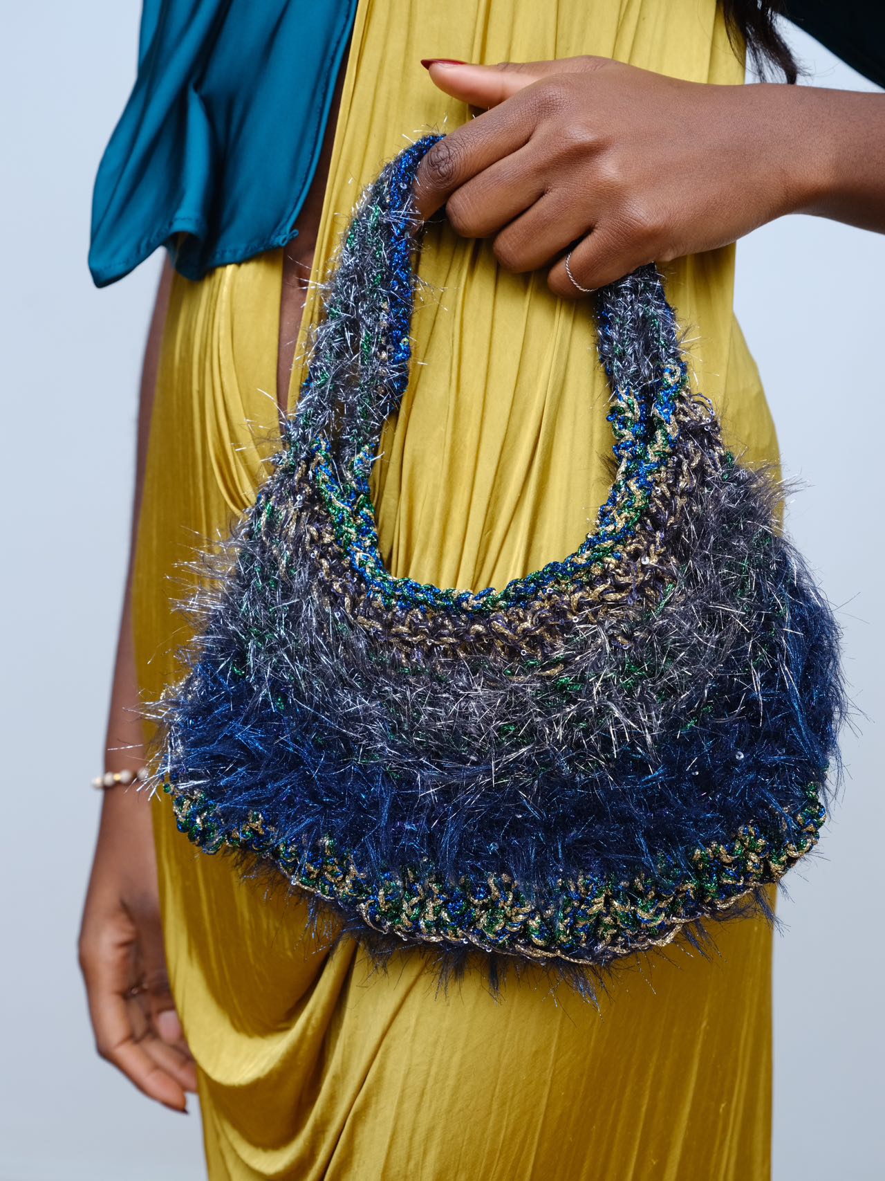 Cosmic Moss Crochet Shoulder Bag