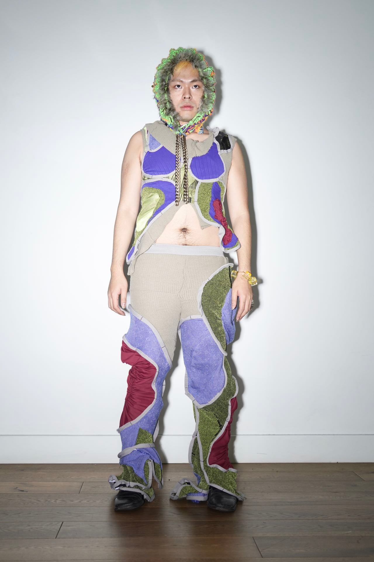 Circular Cut Deconstructed Jersey Trousers