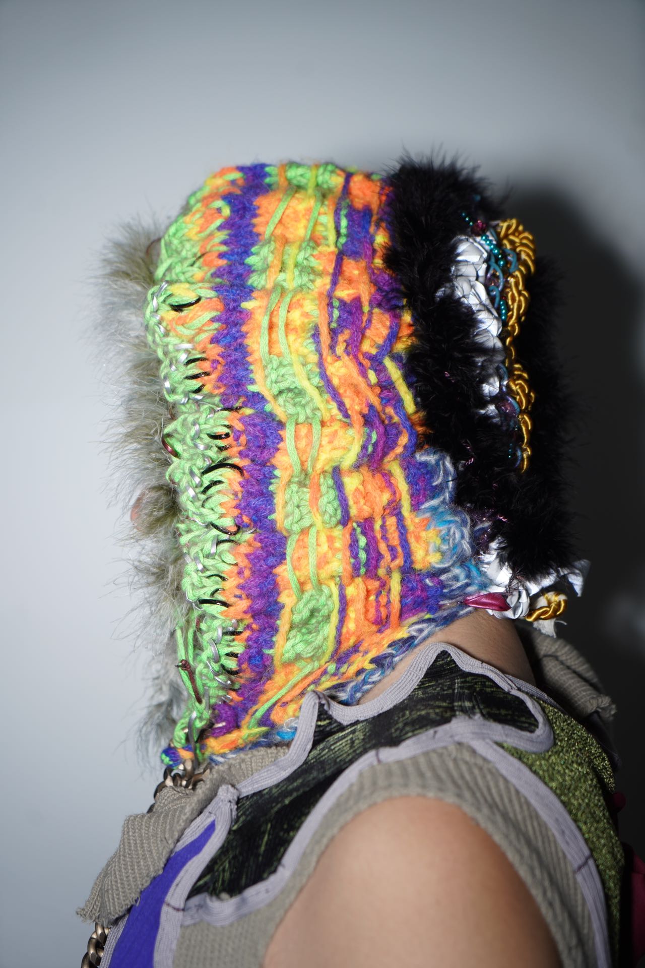 Cosmic Larva Crochet Hood