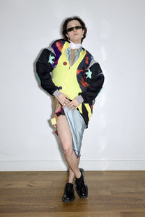 Cosmic Upcycled Jersey Layered Coat