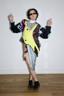 Cosmic Upcycled Jersey Layered Coat