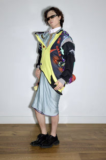 Cosmic Upcycled Jersey Layered Coat