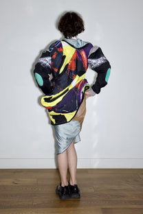 Cosmic Upcycled Jersey Layered Coat