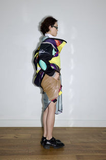 Cosmic Upcycled Jersey Layered Coat