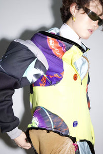 Cosmic Upcycled Jersey Layered Coat