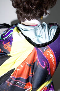 Cosmic Upcycled Jersey Layered Coat