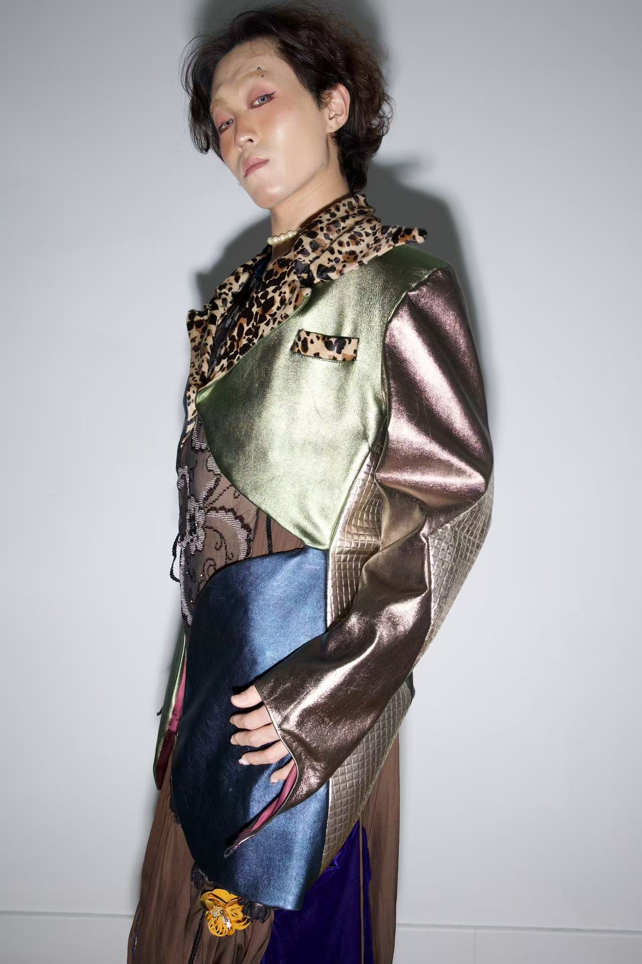 Galactic Metallic Sculpted Tailored Jacket