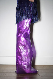 Double-Layer Sequin PVC Trousers