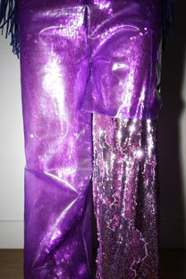 Double-Layer Sequin PVC Trousers