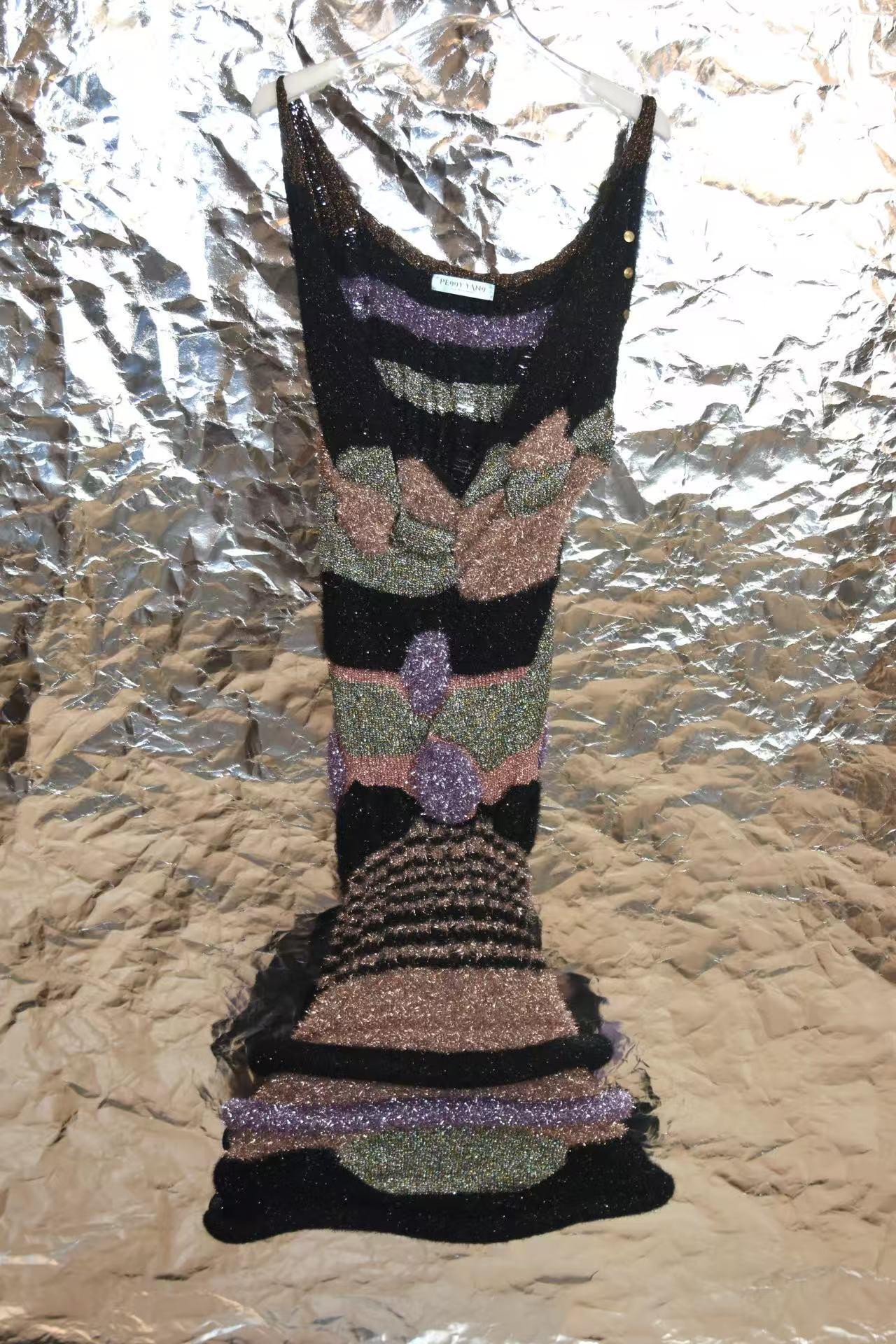 Cosmic Flora Hand-Knit Sculptural Dress