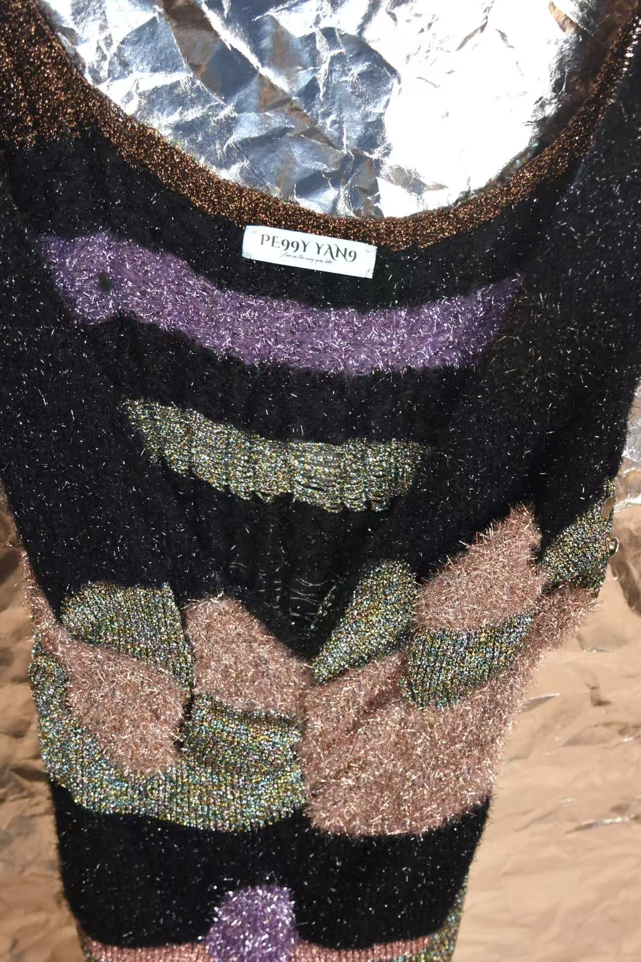 Cosmic Flora Hand-Knit Sculptural Dress