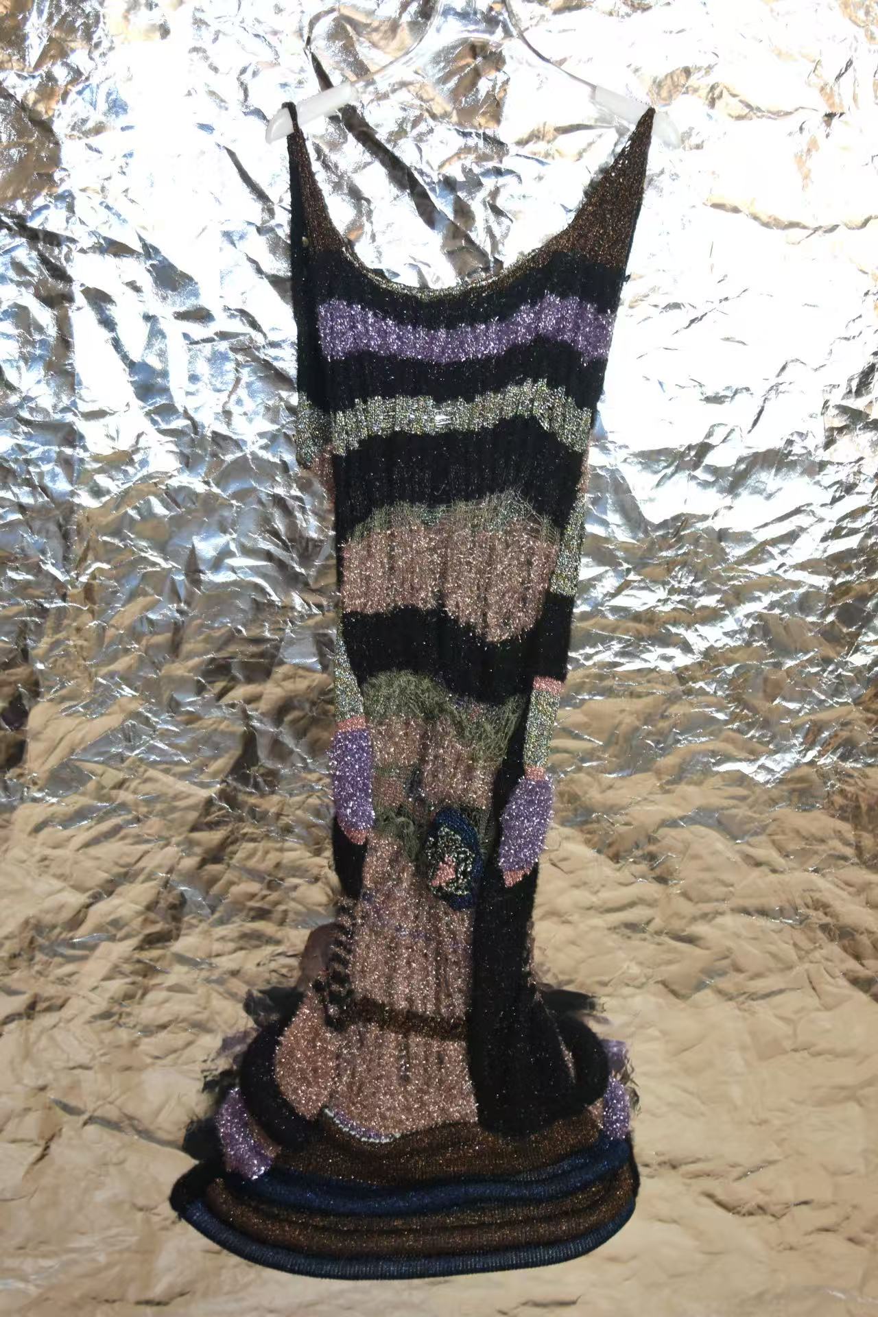 Cosmic Flora Hand-Knit Sculptural Dress