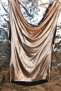Rose Gold Silk Jersey Draped Top