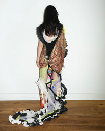 Hand-Knitted Multicolor Ruffles Dress