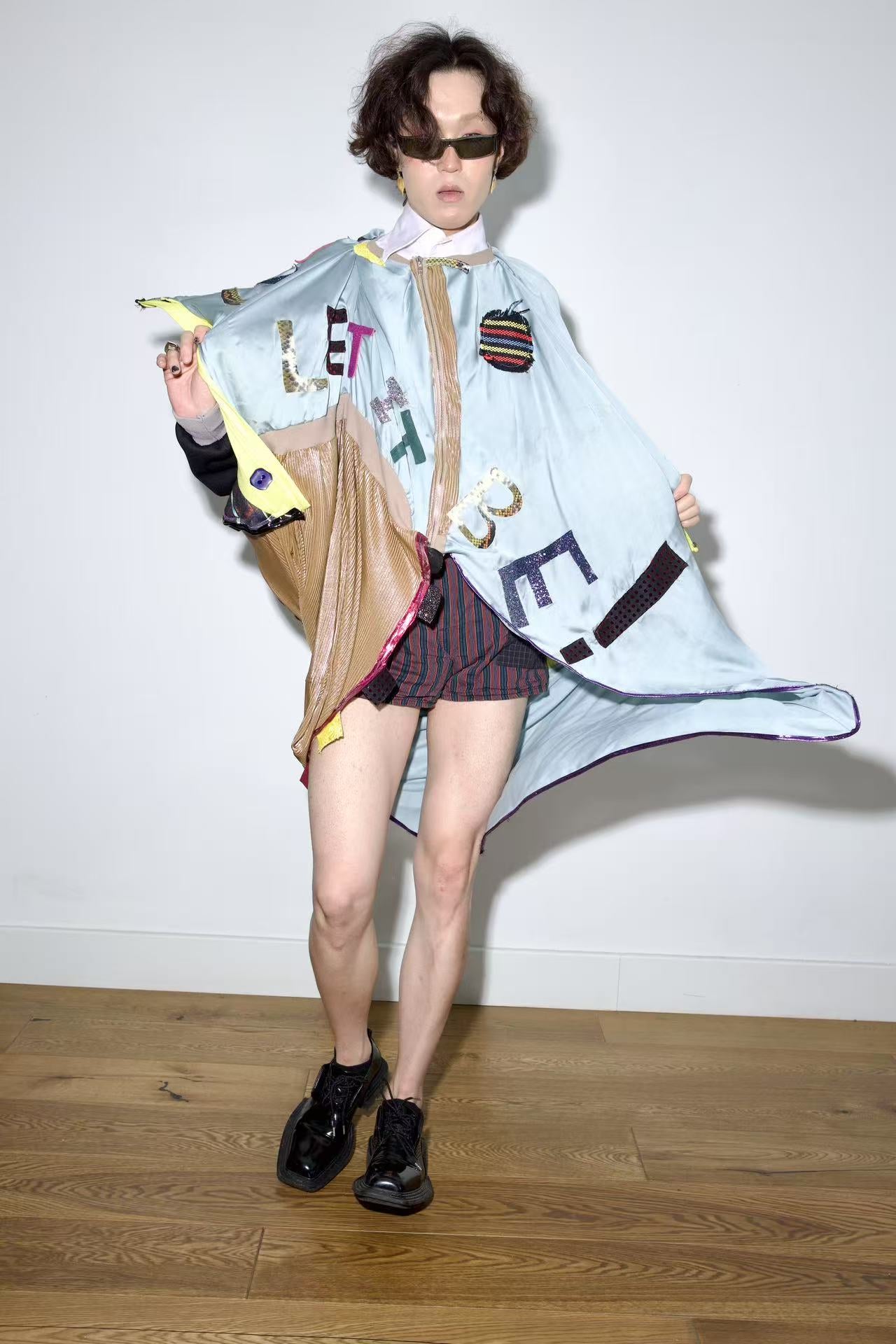 Cosmic Upcycled Jersey Layered Coat