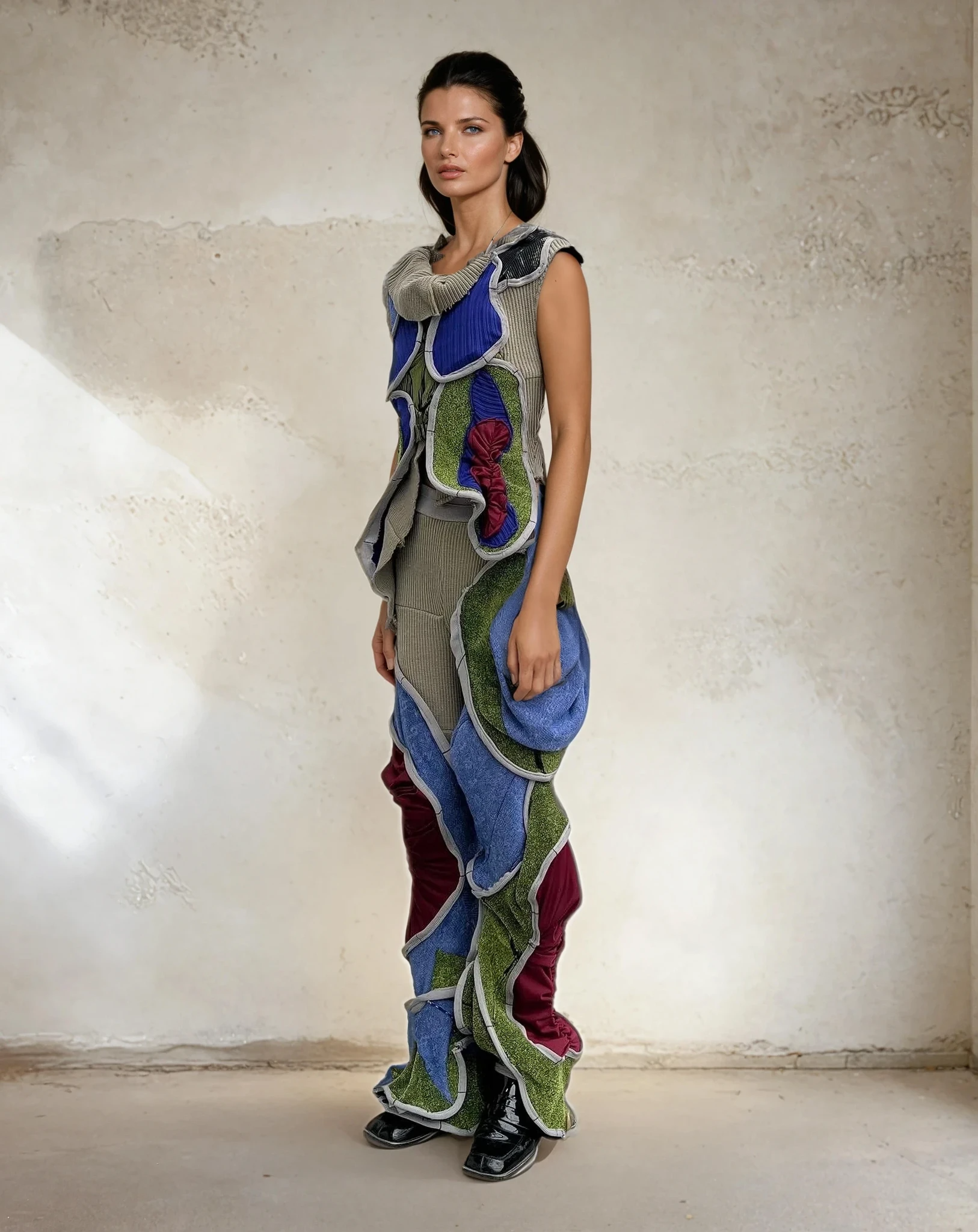 Circular Cut Deconstructed Jersey Trousers