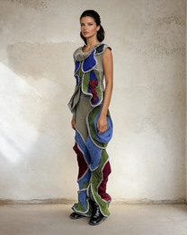 Circular Cut Deconstructed Jersey Trousers