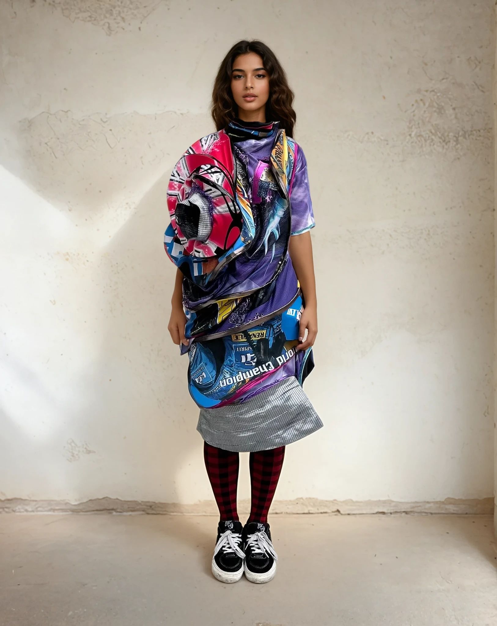 Orbit Collision Upcycled Spiral Dress