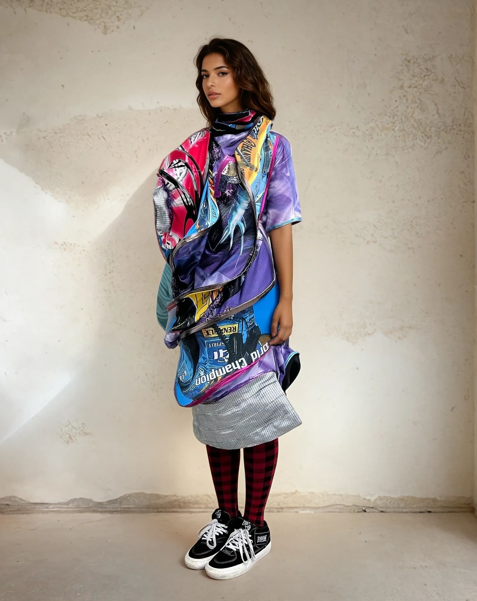 Orbit Collision Upcycled Spiral Dress