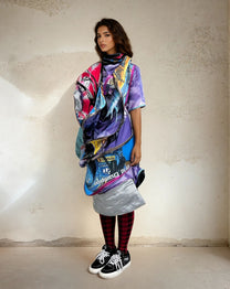 Orbit Collision Upcycled Spiral Dress