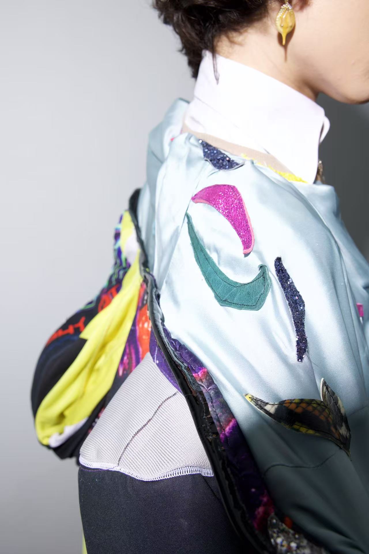 Cosmic Upcycled Jersey Layered Coat