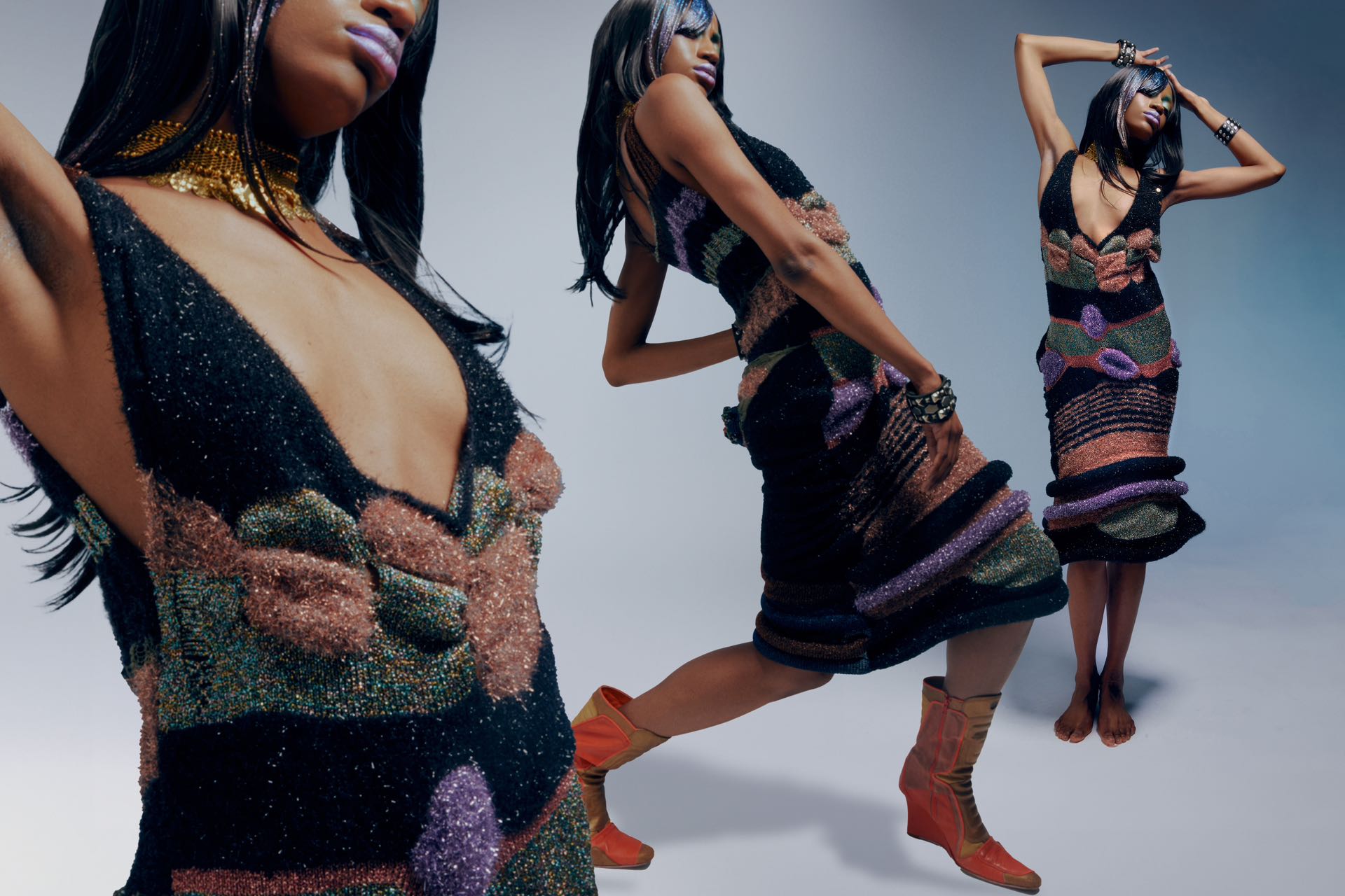 Cosmic Flora Hand-Knit Sculptural Dress