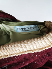 Celestial Bloom Draped Knit-Satin Dress + Matching Scarf