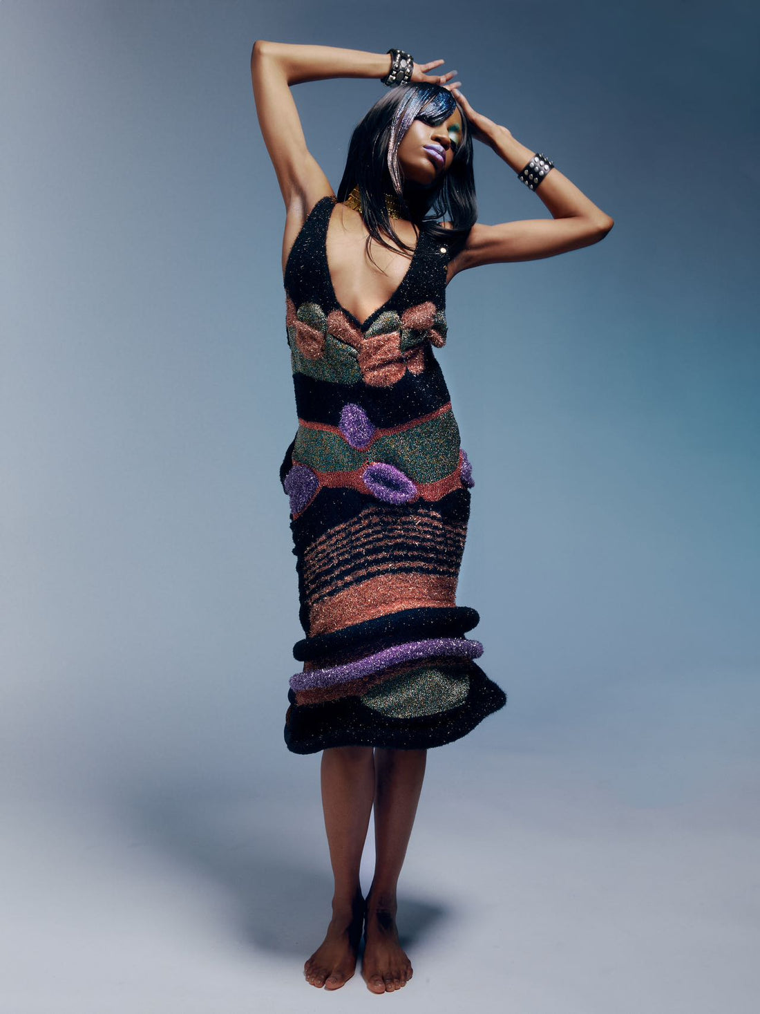 Cosmic Flora Hand-Knit Sculptural Dress