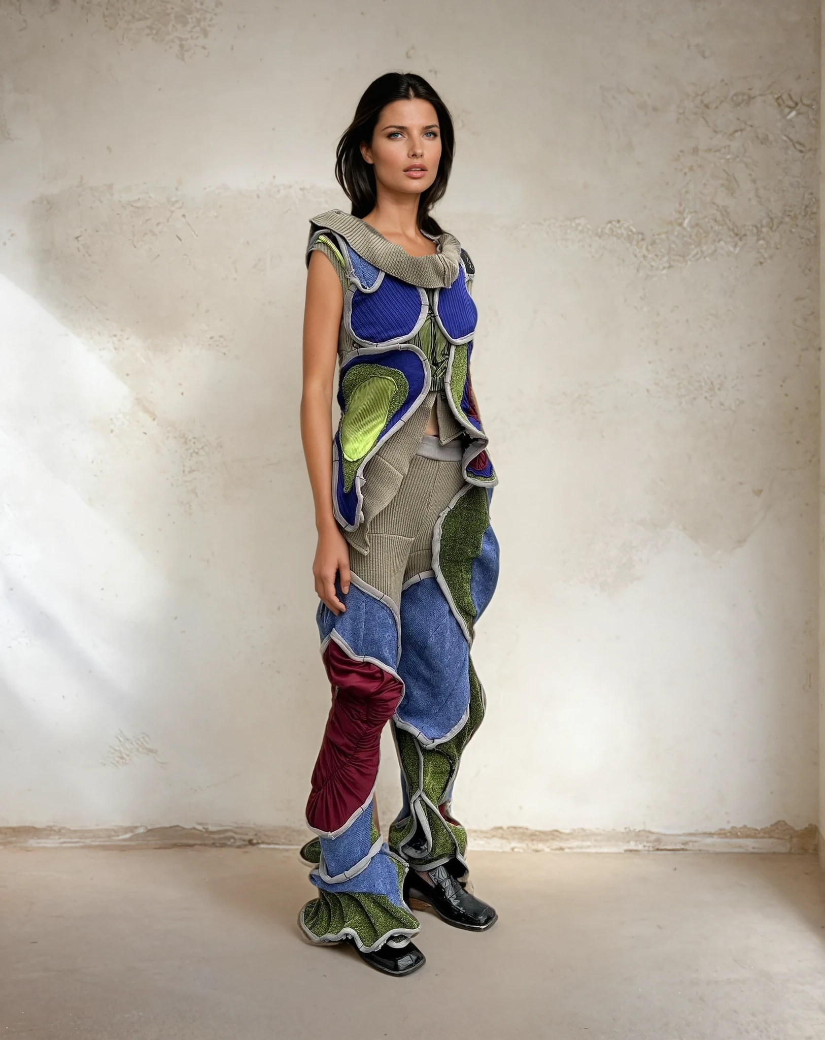 Circular Cut Deconstructed Jersey Trousers